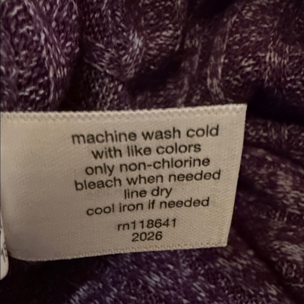 Lane Bryant Hooded Brushed Ribbed Poncho •Purple •Size 14/16 •EPC - Picture 10 of 10